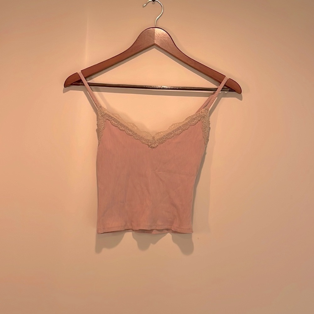 Garage Crop Tank with Lace in S